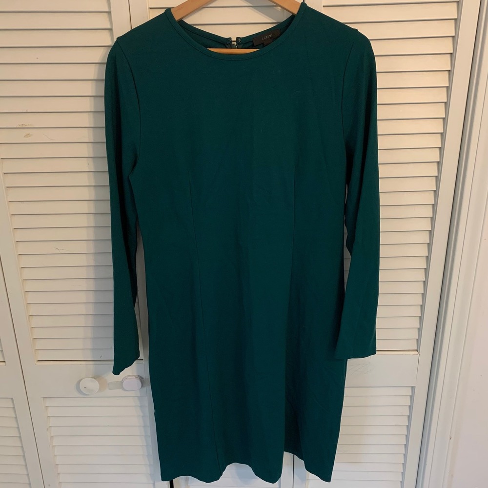 J. Crew Teal Long Sleeve Shift Dress